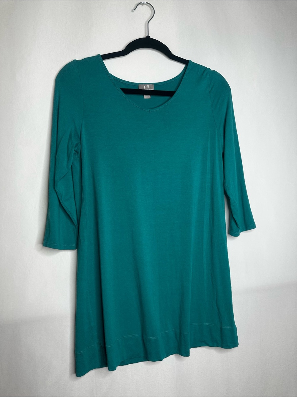 J. Jill Teal Scoop Neck Tunic - 3/4 Sleeve